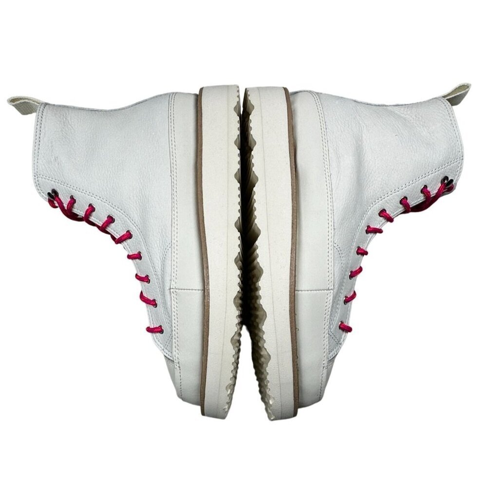 Converse Chuck Taylor All Star Shoes Womens Size 10 White Leather High Top Boots - Picture 9 of 16